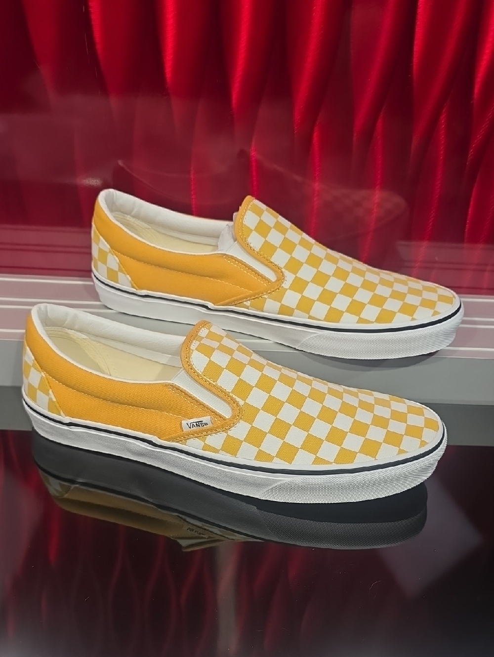 Vans Classic Slip On Color Theory Checkerboard Yellow White Kids Youth 2.5